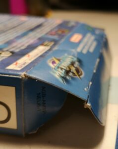 Metroid Fusion (2002 NIntendo Game Boy Advance), dettagli linguetta di apertura della scatola