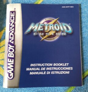 Metroid Fusion (2002 NIntendo Game Boy Advance), dettagli manuale di istruzioni
