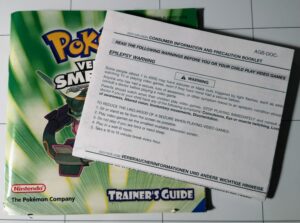 Pokemon Versione Smeraldo, allegati cartacei al gioco