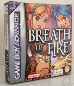 Breath of Fire (GameBoy Advance, Capcom 2001), vista copertina frontale