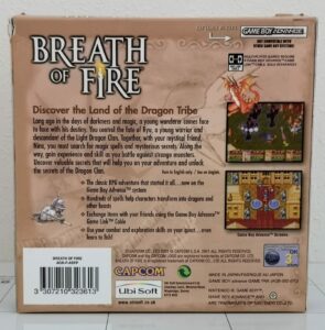 Breath of Fire (GameBoy Advance, Capcom 2001), copertina retro