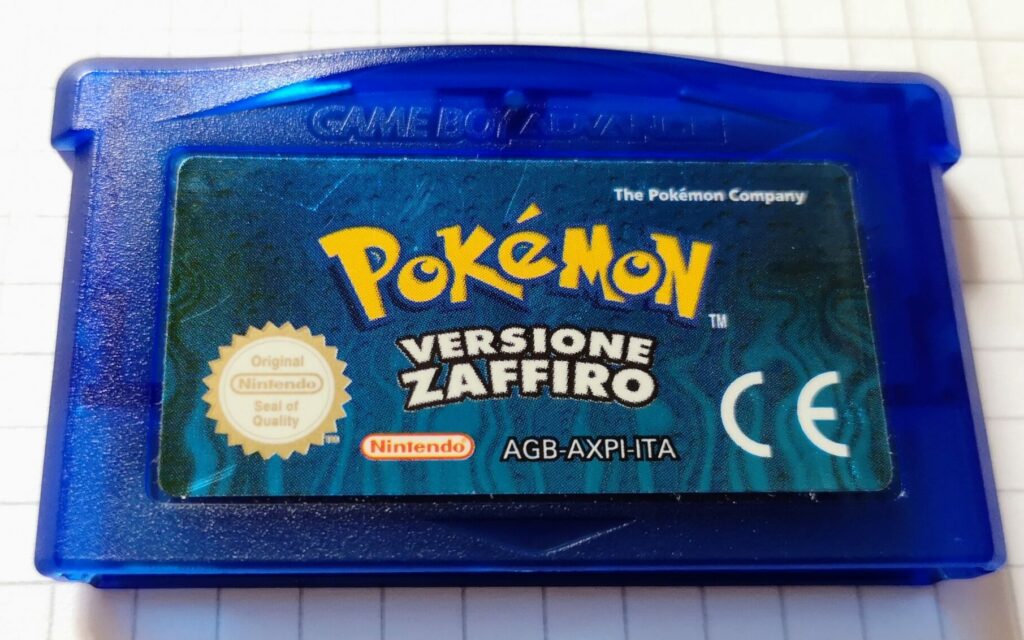 Pokémon Versione Zaffiro (2003 NIntendo Game Boy Advance), dettagli scheda di gioco