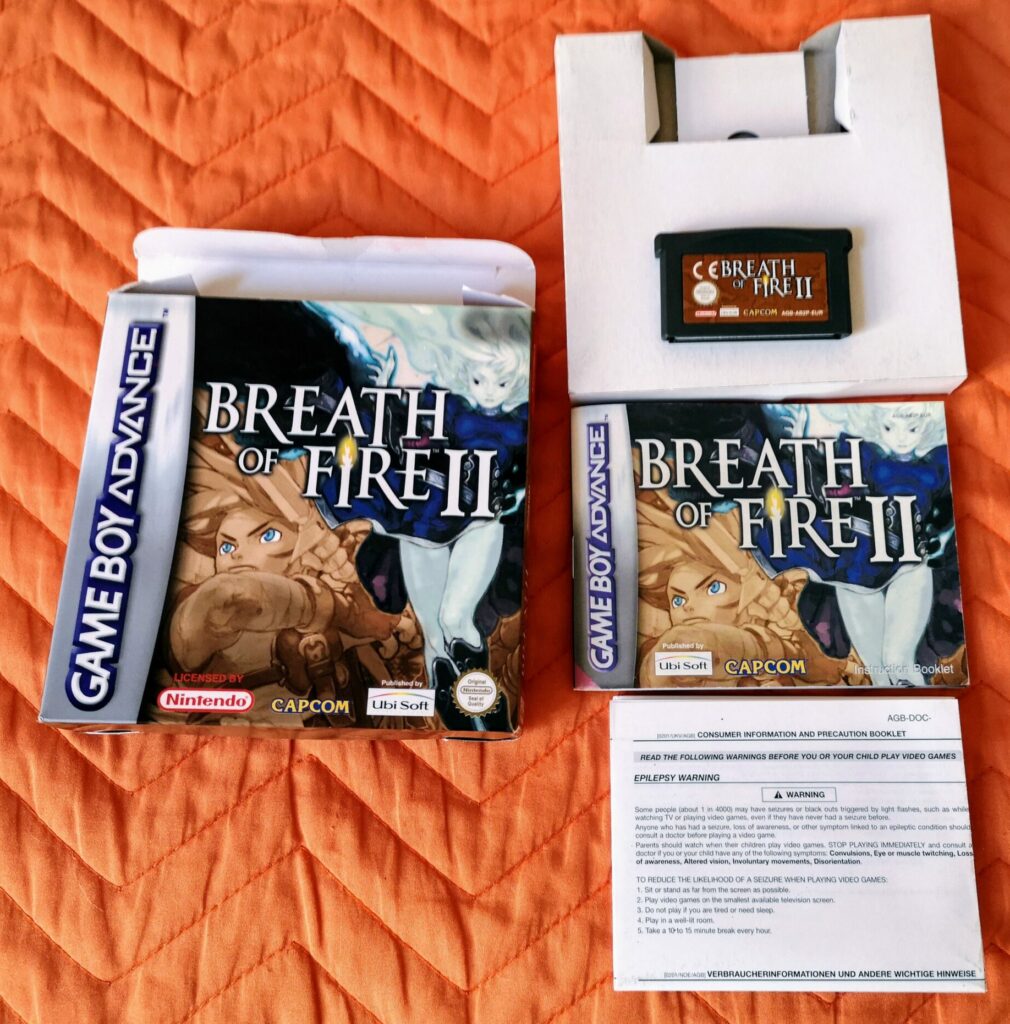 Breath of Fire II (Nintendo GameBoy Advance, Ubisoft 2002), dotazione