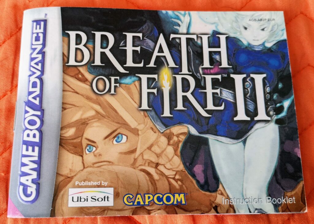 Breath of Fire II (Nintendo GameBoy Advance, Ubisoft 2002), fronte Instruction Booklet