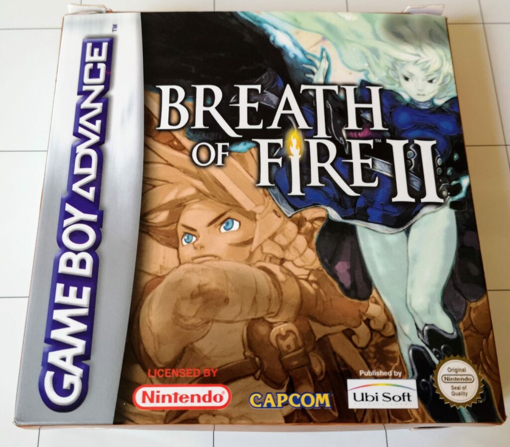 Breath of Fire II (Nintendo GameBoy Advance, Ubisoft 2002), colori copertina frontale