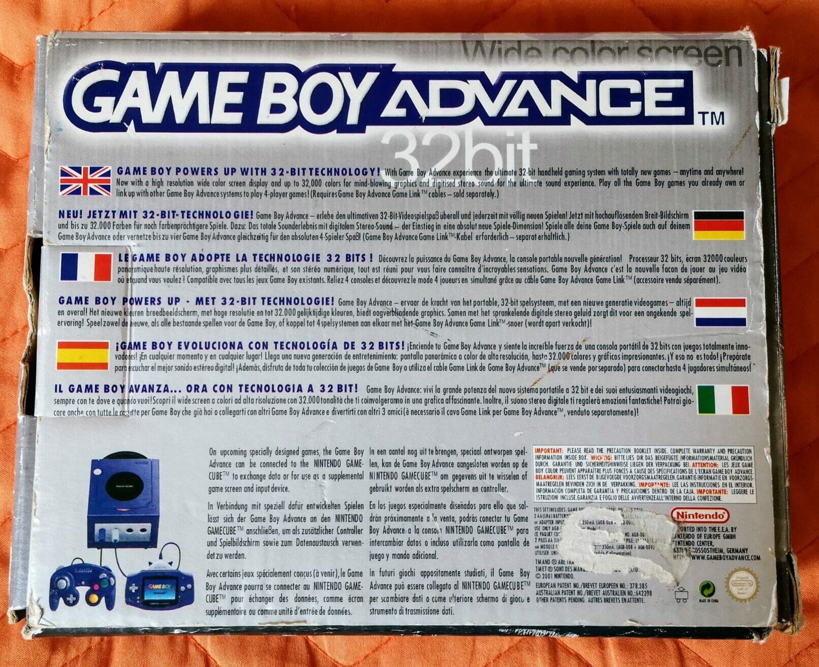 Game Boy Advance, scatola retro