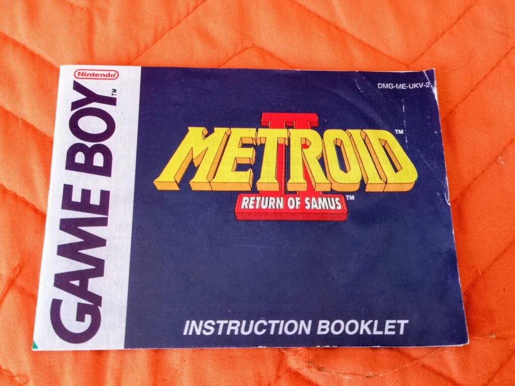 Metroid II: Return of Samus (1992 Nintendo Game Boy), instruction booklet