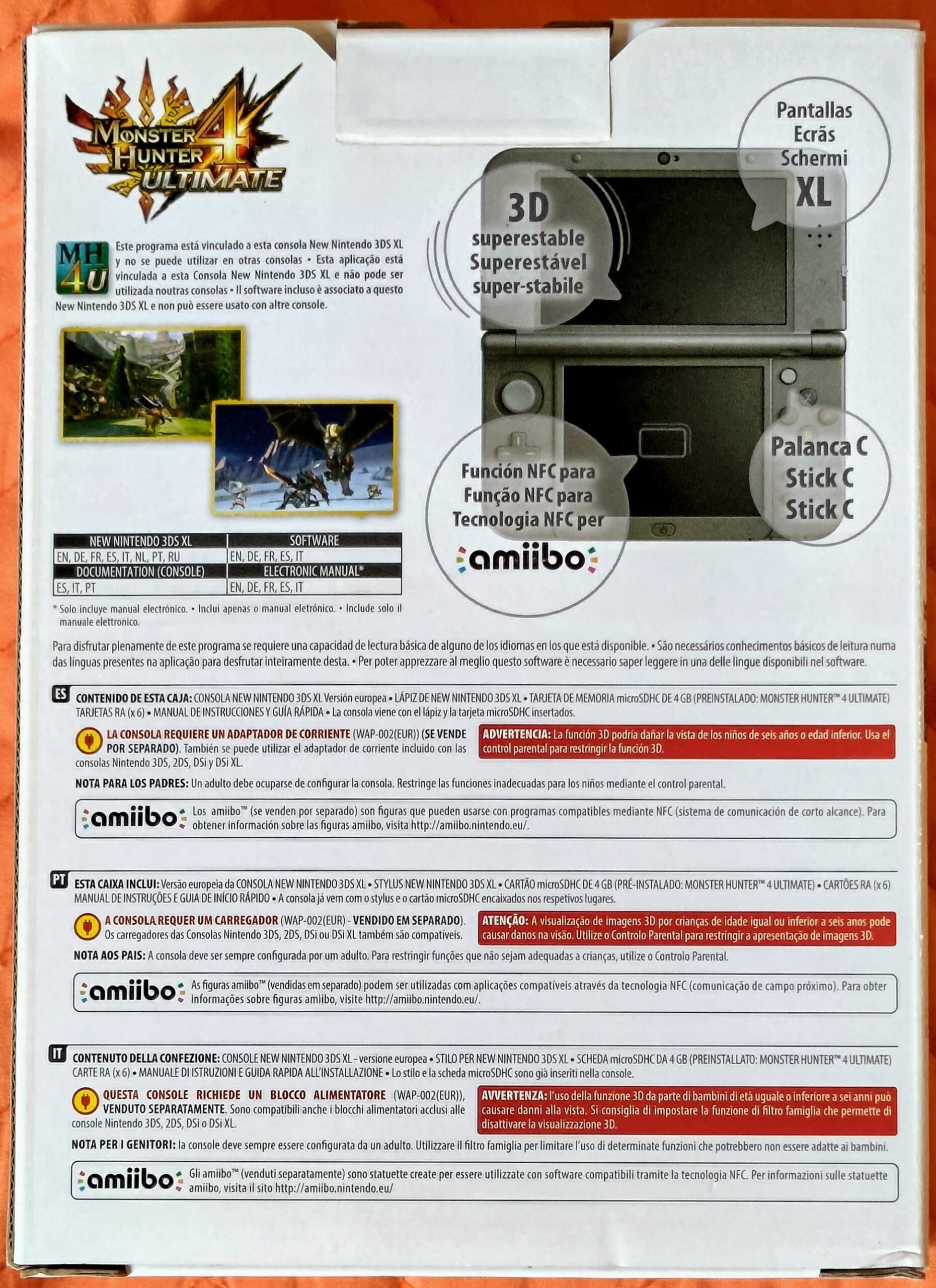 New Nintendo 3DS XL "Monster Hunter 4 Ultimate Edition", vista posteriormente